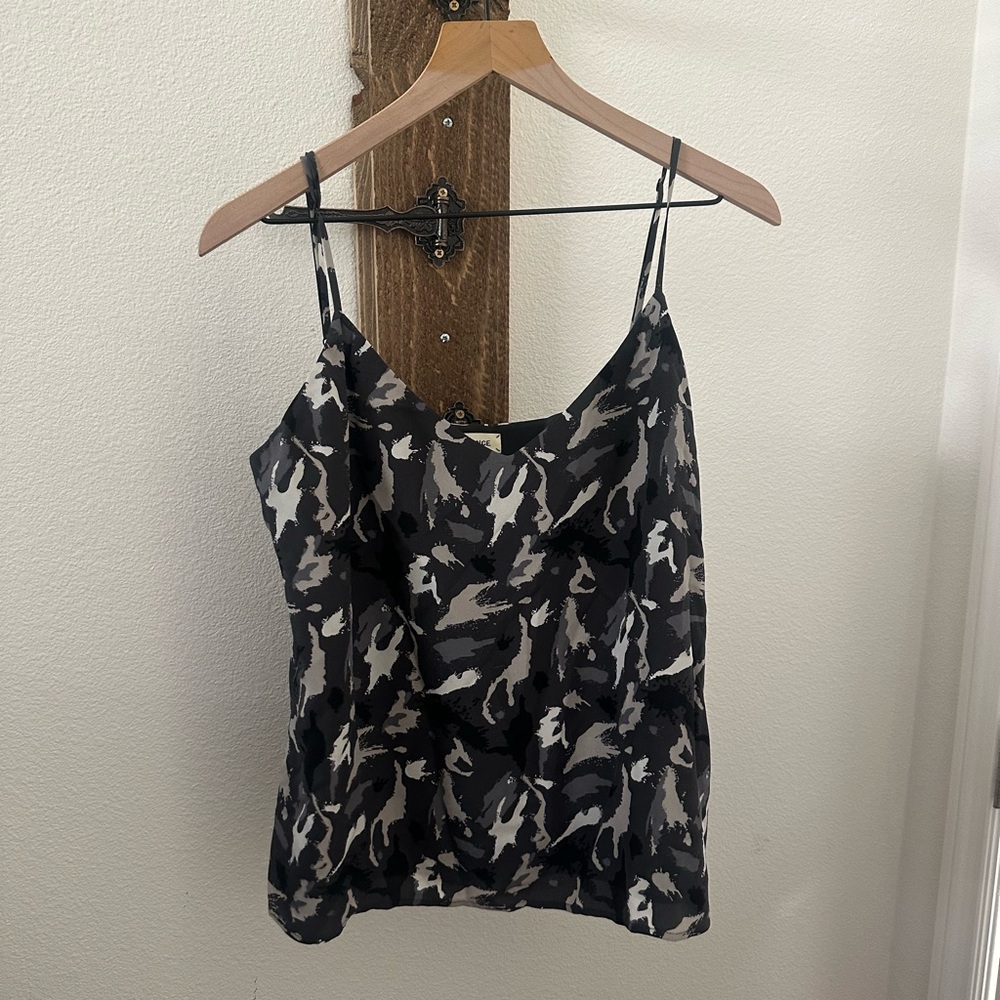 L'AGENCE Black and Gray Camisole camo silk - Picture 3 of 5